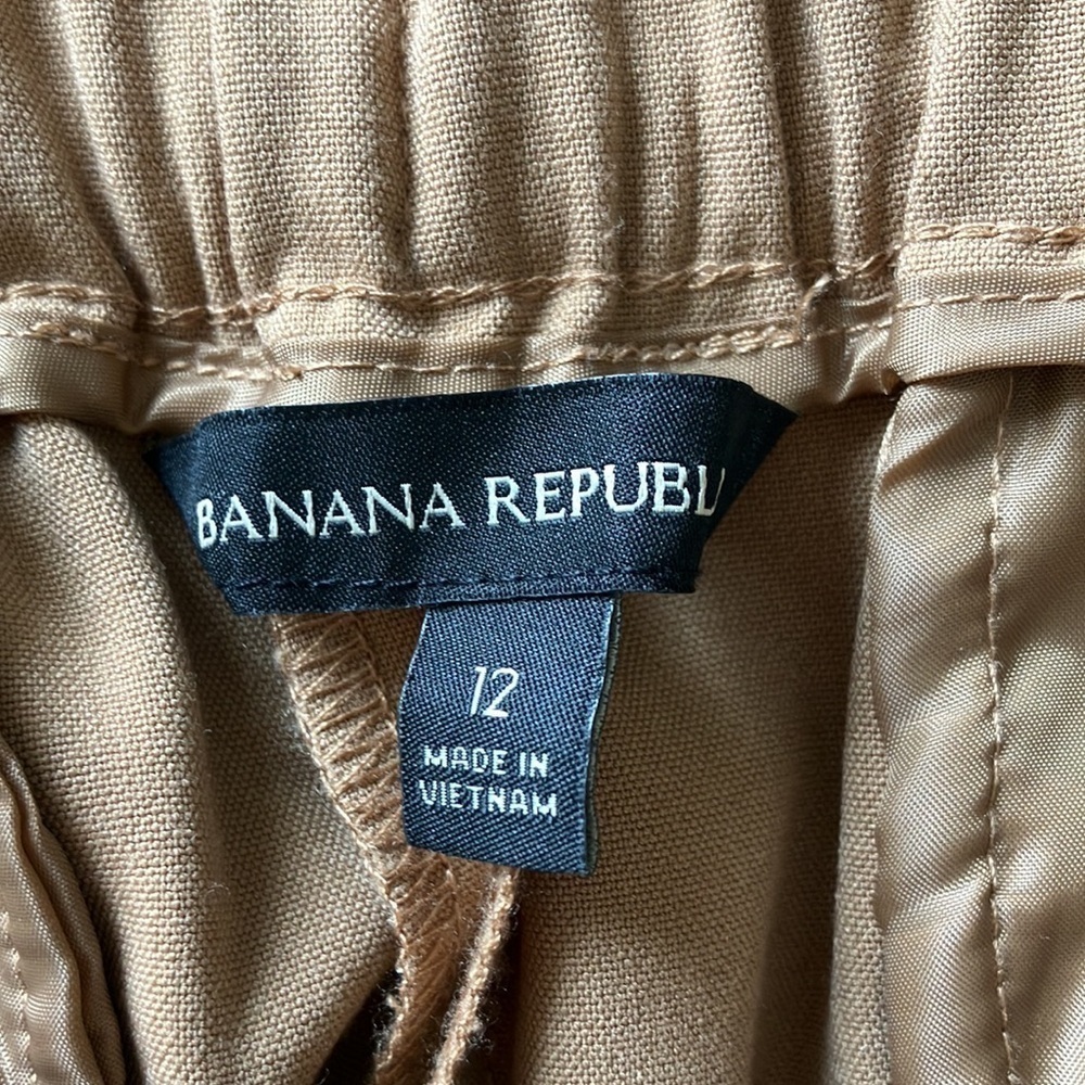 Banana Republic Camel Brown Straight Leg Ankle Slacks Size 12 - Picture 9 of 10